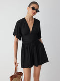 Mid Rise Bell Sleeve Romper