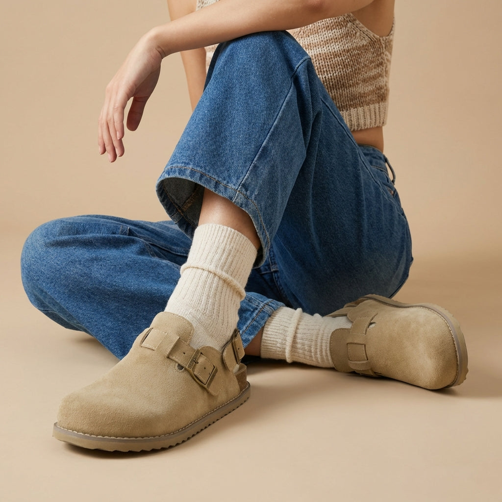 Brooklyn Suede Womens Slides