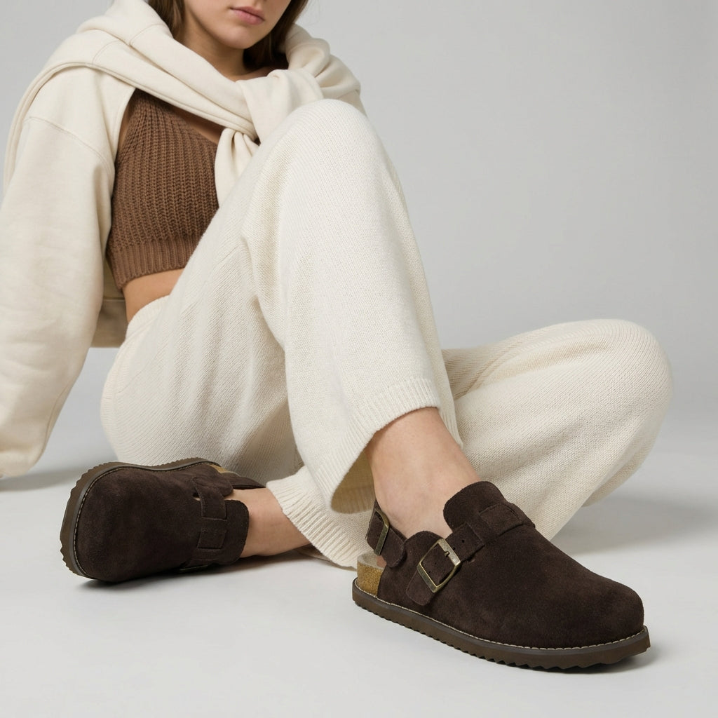 Brooklyn Suede Womens Slides