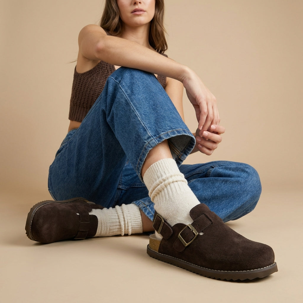 Brooklyn Suede Womens Slides