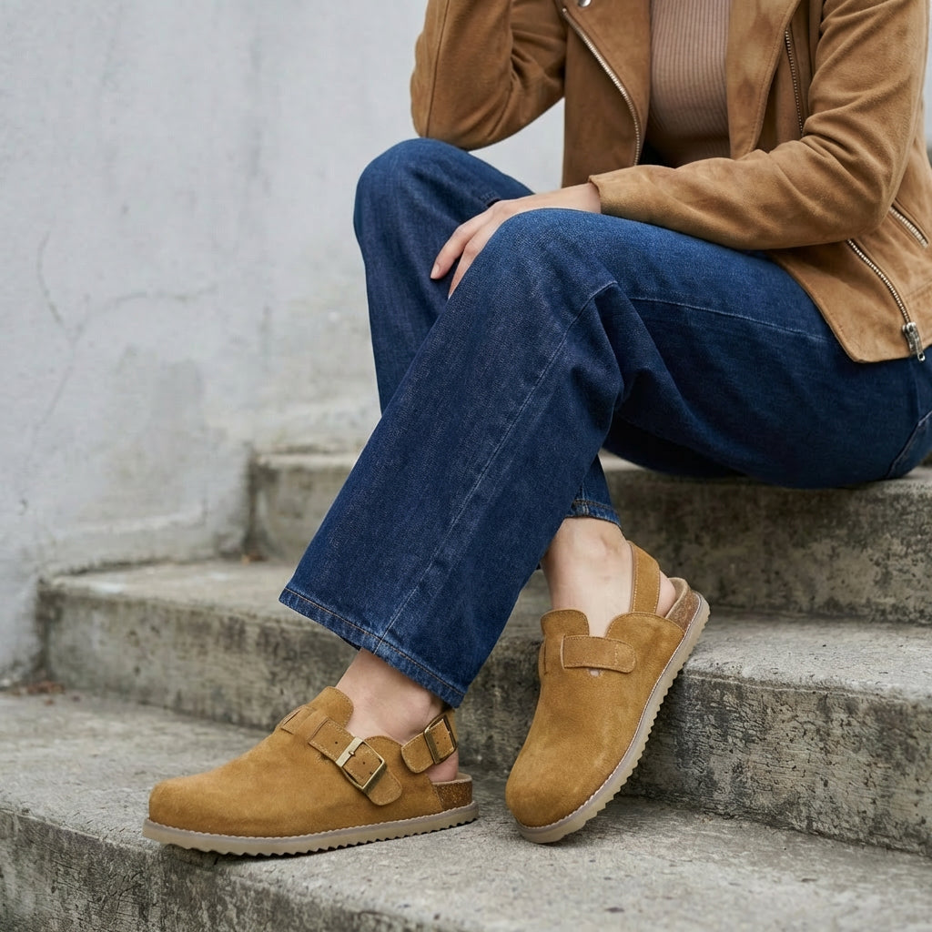 Brooklyn Suede Womens Slides