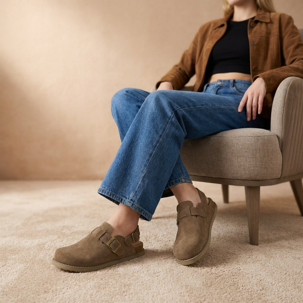 Brooklyn Suede Womens Slides