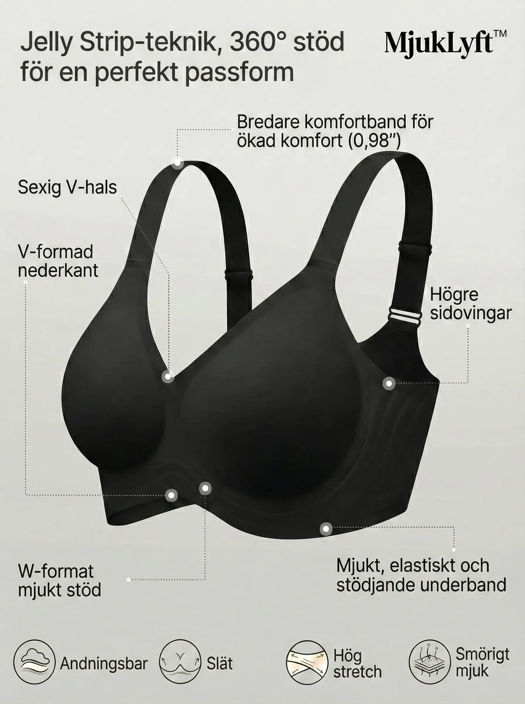 MjukLyft™ – Bygelfri Jelly-BH med Sömlöst Stöd
